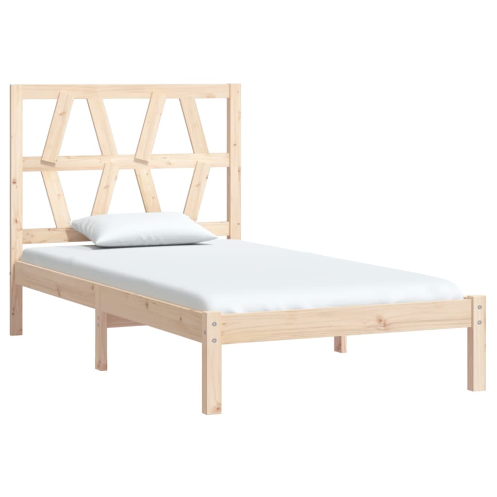 gultas rāmis, priedes masīvkoks, 90x190 cm, 3FT, vienvietīgs
