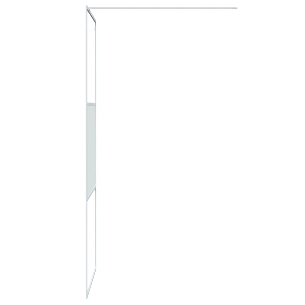 dušas siena, 80x195 cm, caurspīdīgs ESG stikls, balta