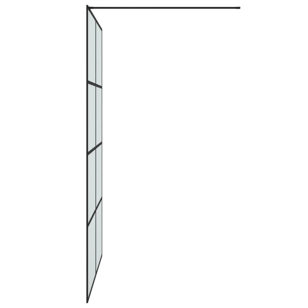 dušas siena, 140x195 cm, matēts ESG stikls, melna