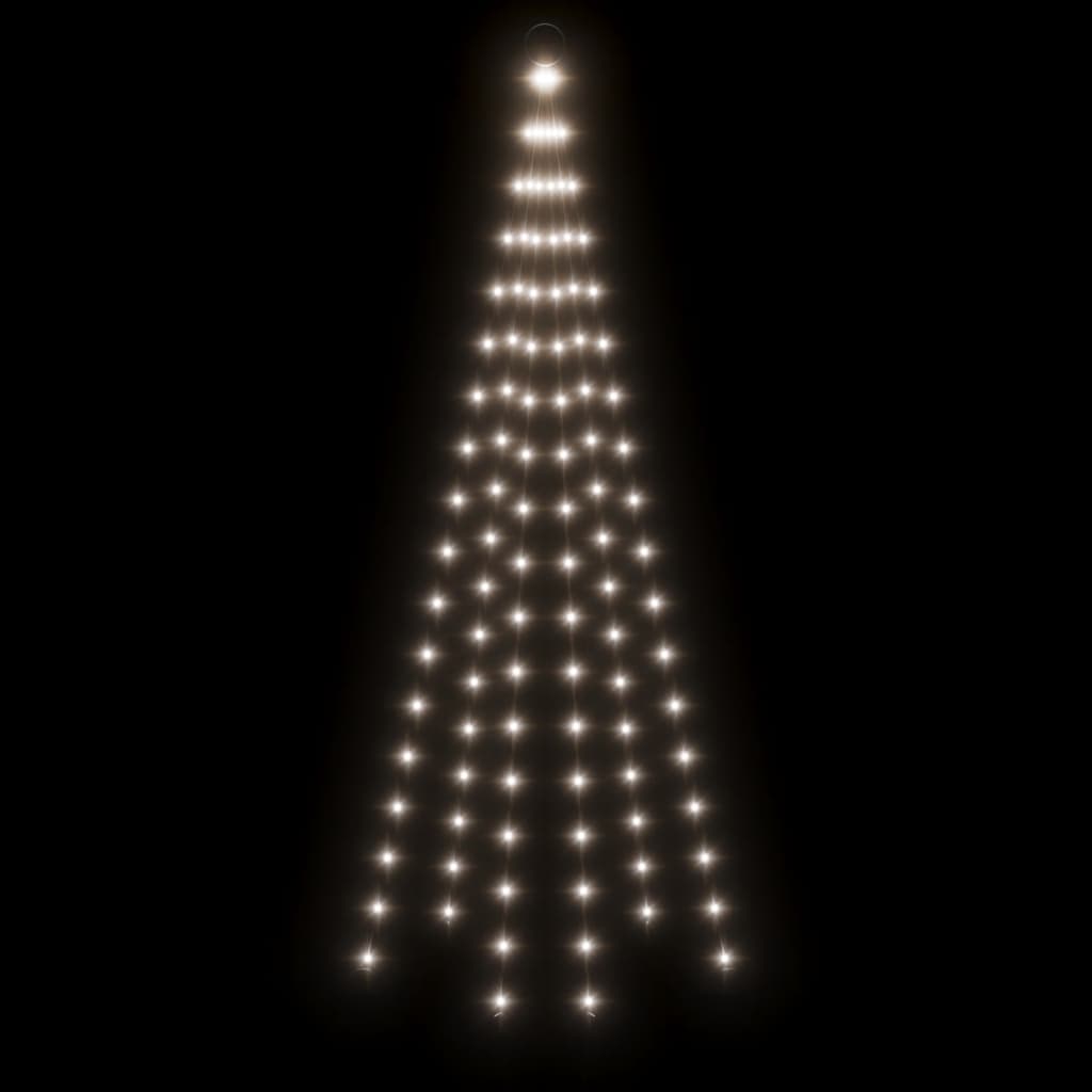 Ziemassvētku egle karoga mastam, 108 vēsi baltas LED, 180 cm