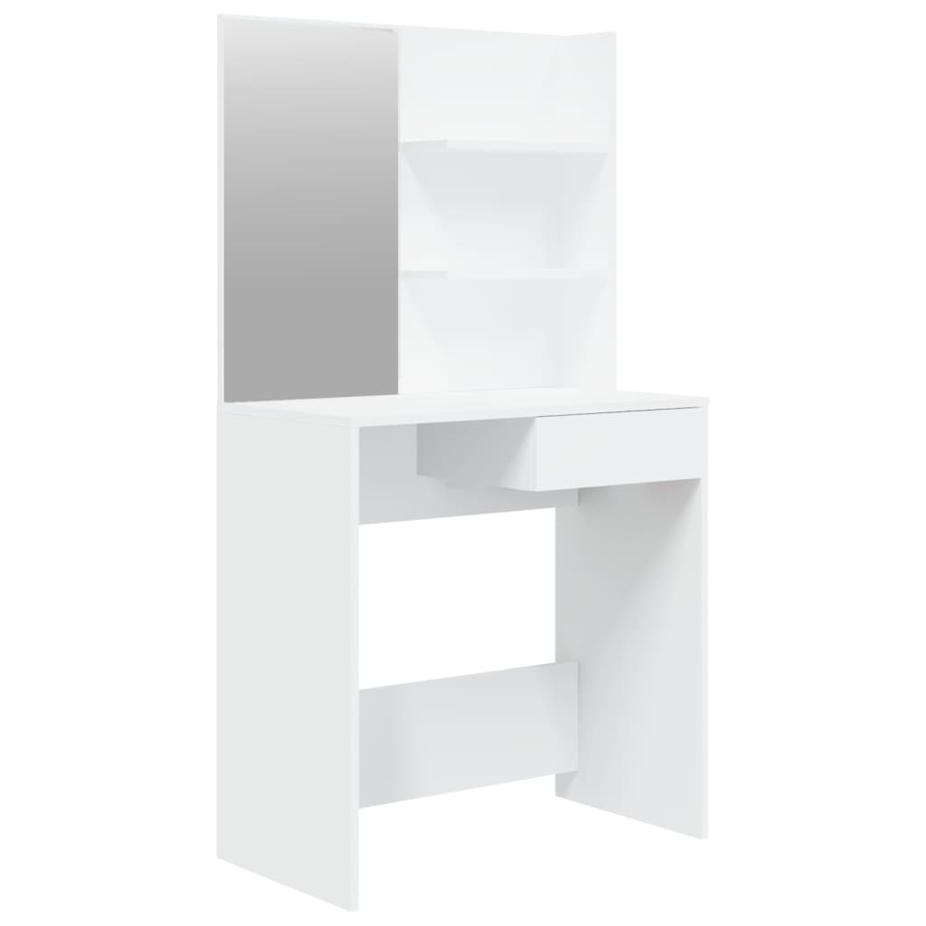 galdiņš ar spoguli, balts, 74,5x40x141 cm