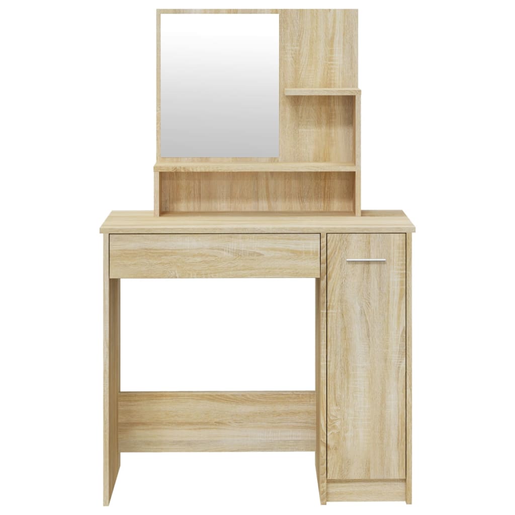galdiņš ar spoguli, ozolkoka krāsa, 86,5x35x136 cm