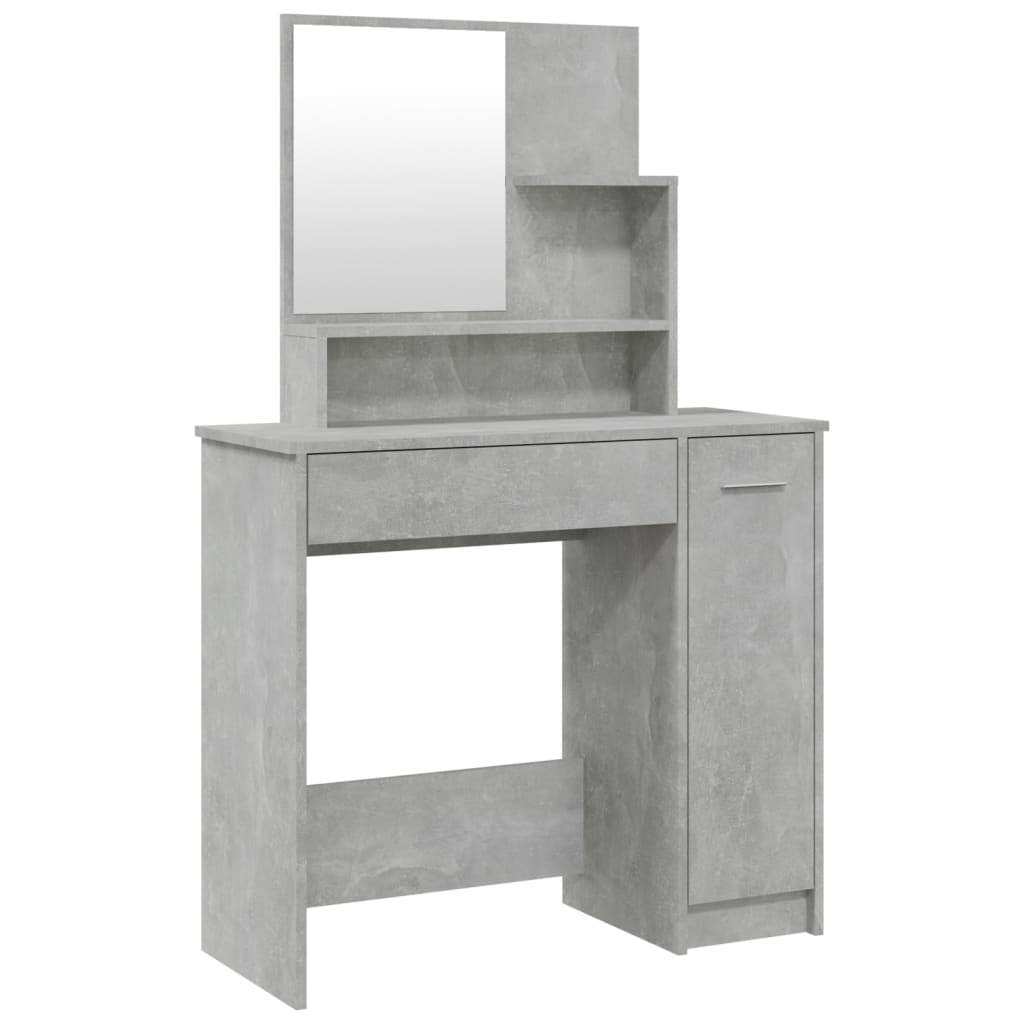 galdiņš ar spoguli, betona pelēks, 86,5x35x136 cm
