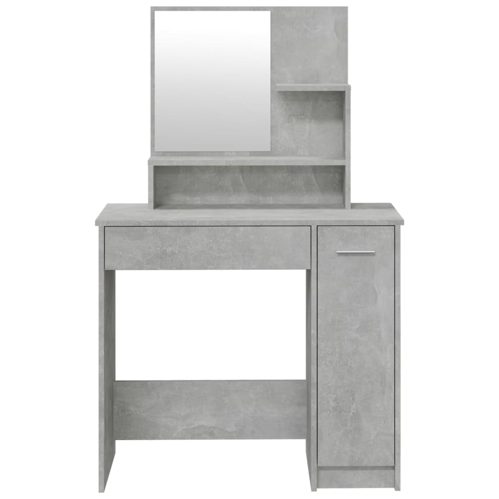 galdiņš ar spoguli, betona pelēks, 86,5x35x136 cm