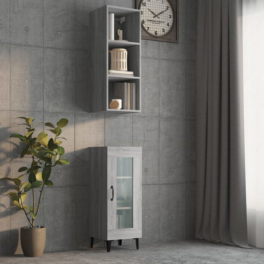 wall cabinet, gray, 34.5x32.5x90 cm, engineered wood