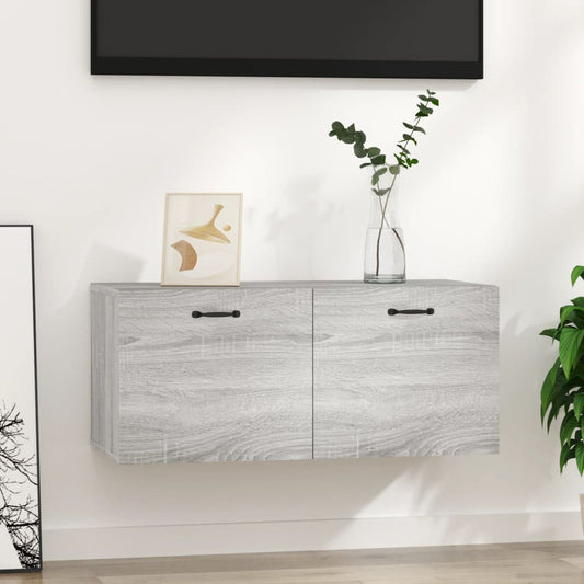 wall cabinet, gray oak, 80x35x36.5 cm, engineered wood