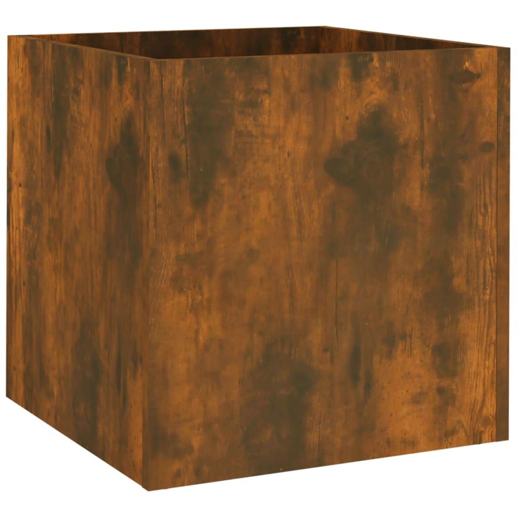 puķu kaste, ozolkoka krāsa, 40x40x40 cm, inženierijas koks - amshop.lv