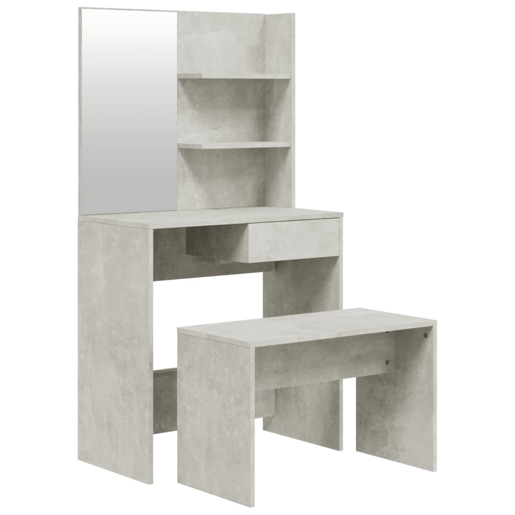 spoguļgaldiņa komplekts, betona pelēks, 74,5x40x141 cm