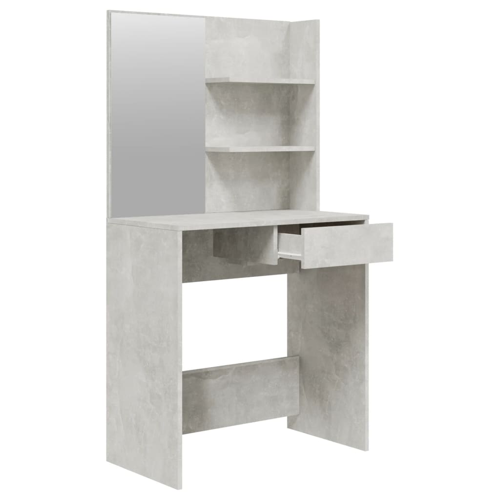 spoguļgaldiņa komplekts, betona pelēks, 74,5x40x141 cm