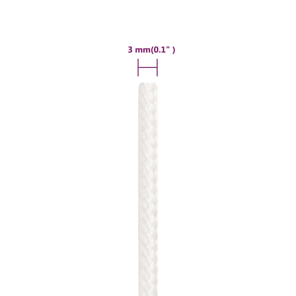 laivu virve, balta, 3 mm, 25 m, polipropilēns