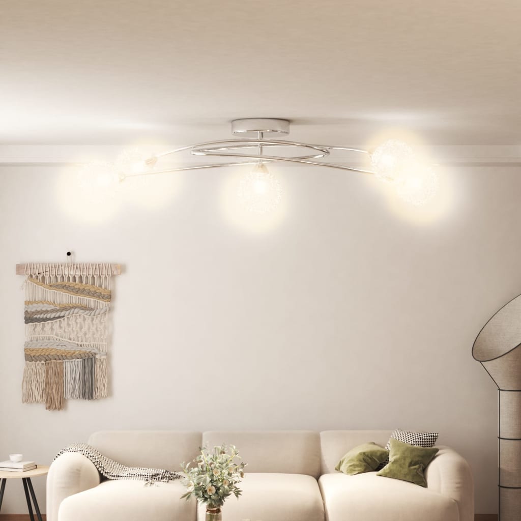Ceiling lamp with mesh shades, 5 G9 bulbs
