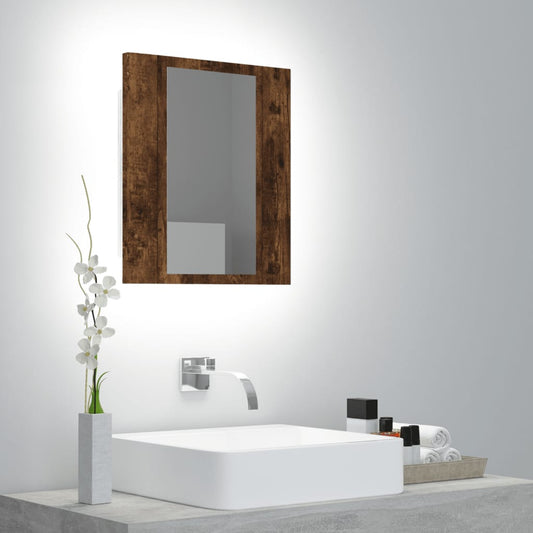 vannasistabas spoguļskapītis, LED, ozolkoka krāsa, 40x12x45 cm