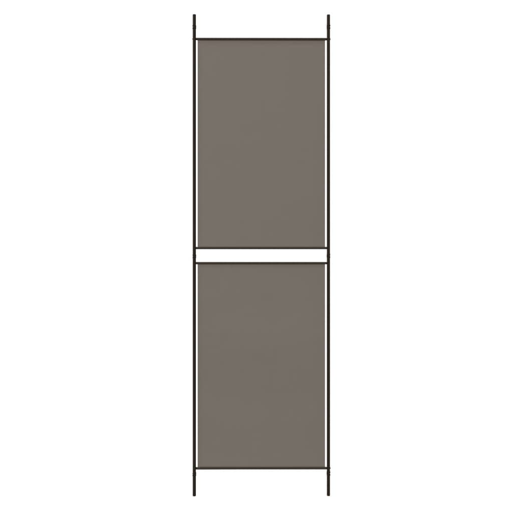 5-panel room screen, 250x200 cm, anthracite gray fabric
