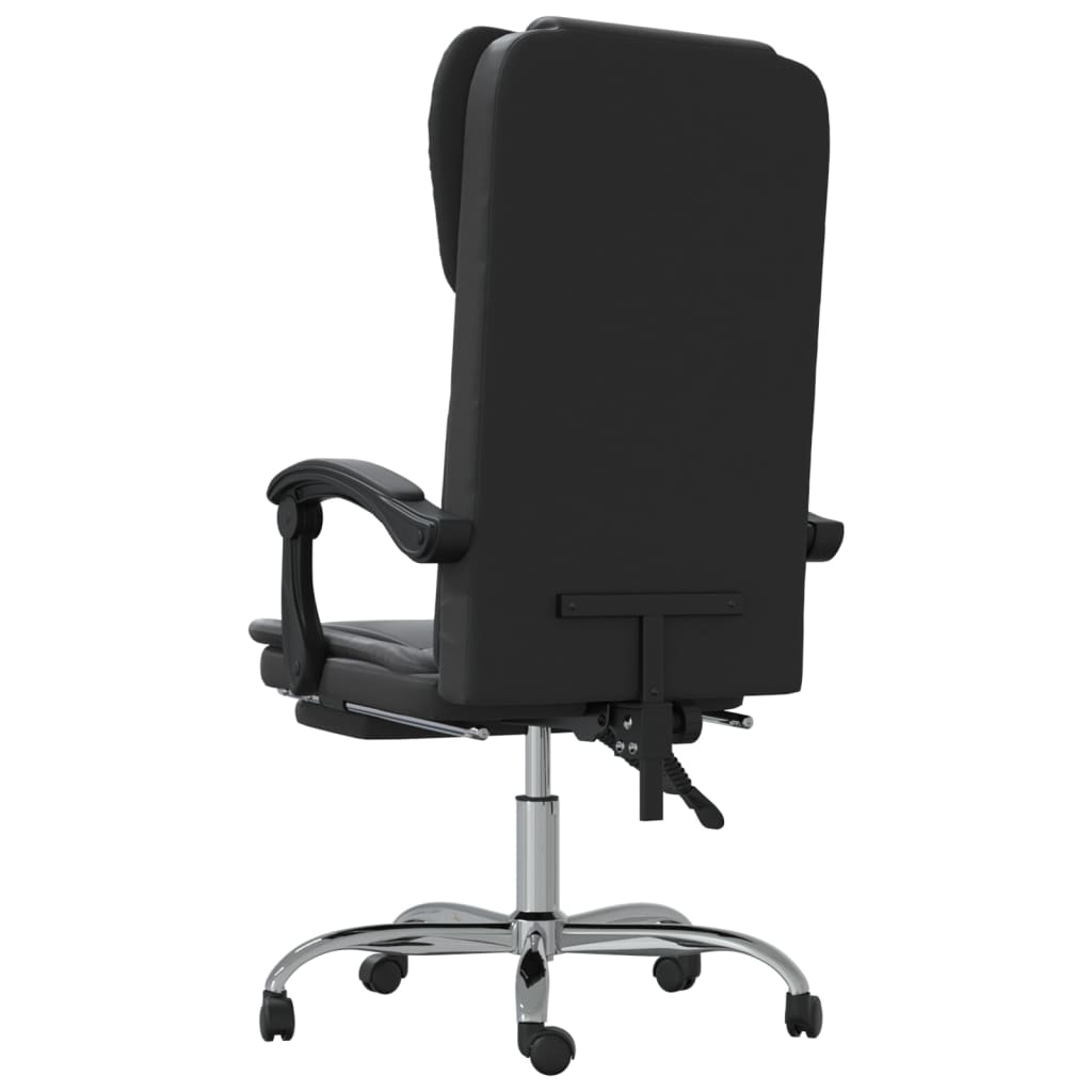 biroja krēsls, atgāžams, melna mākslīgā āda