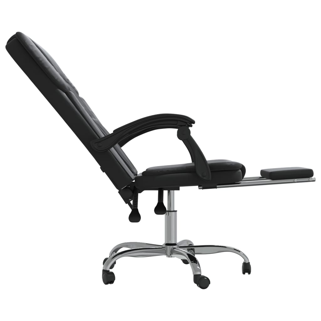 biroja krēsls, atgāžams, melna mākslīgā āda