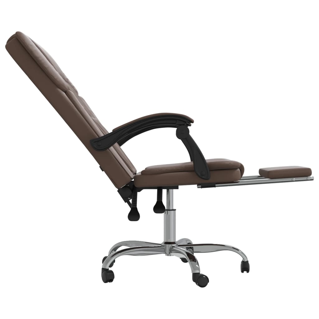 biroja krēsls, atgāžams, brūna mākslīgā āda