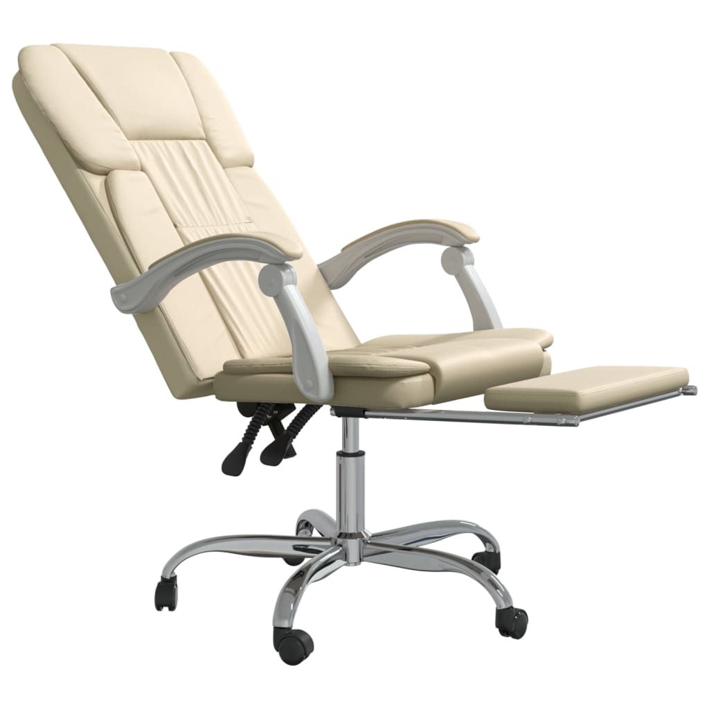 biroja krēsls, atgāžams, krēmkrāsas mākslīgā āda
