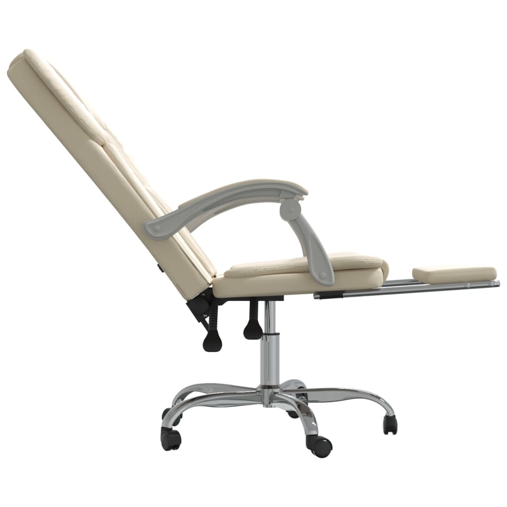 biroja krēsls, atgāžams, krēmkrāsas mākslīgā āda