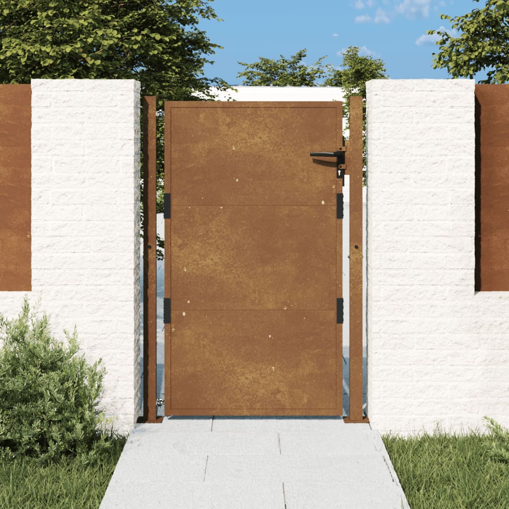 garden gate, 105x130 cm, steel with rust effect