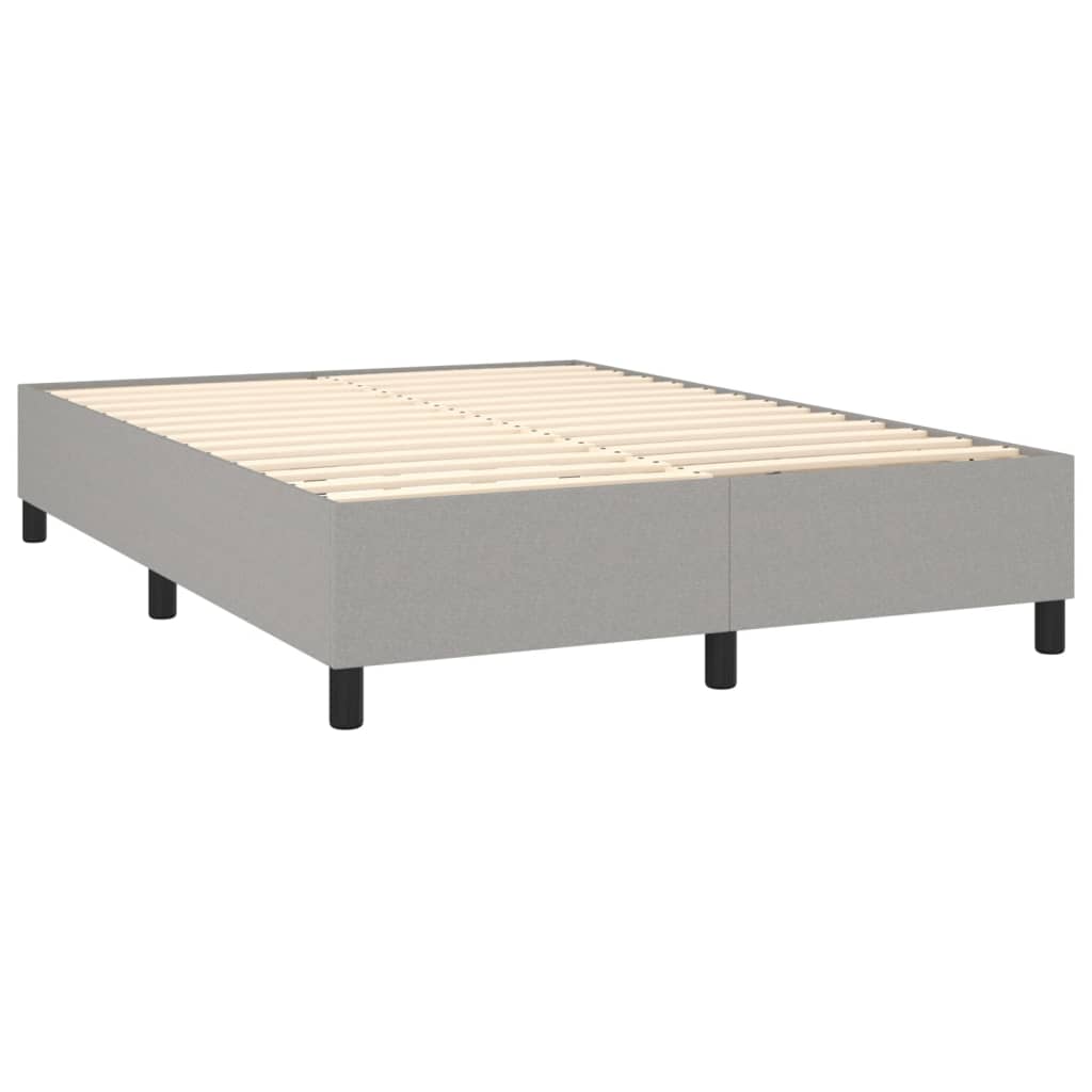 atsperu gultas rāmis ar matraci, gaiši pelēka audums, 140x200cm