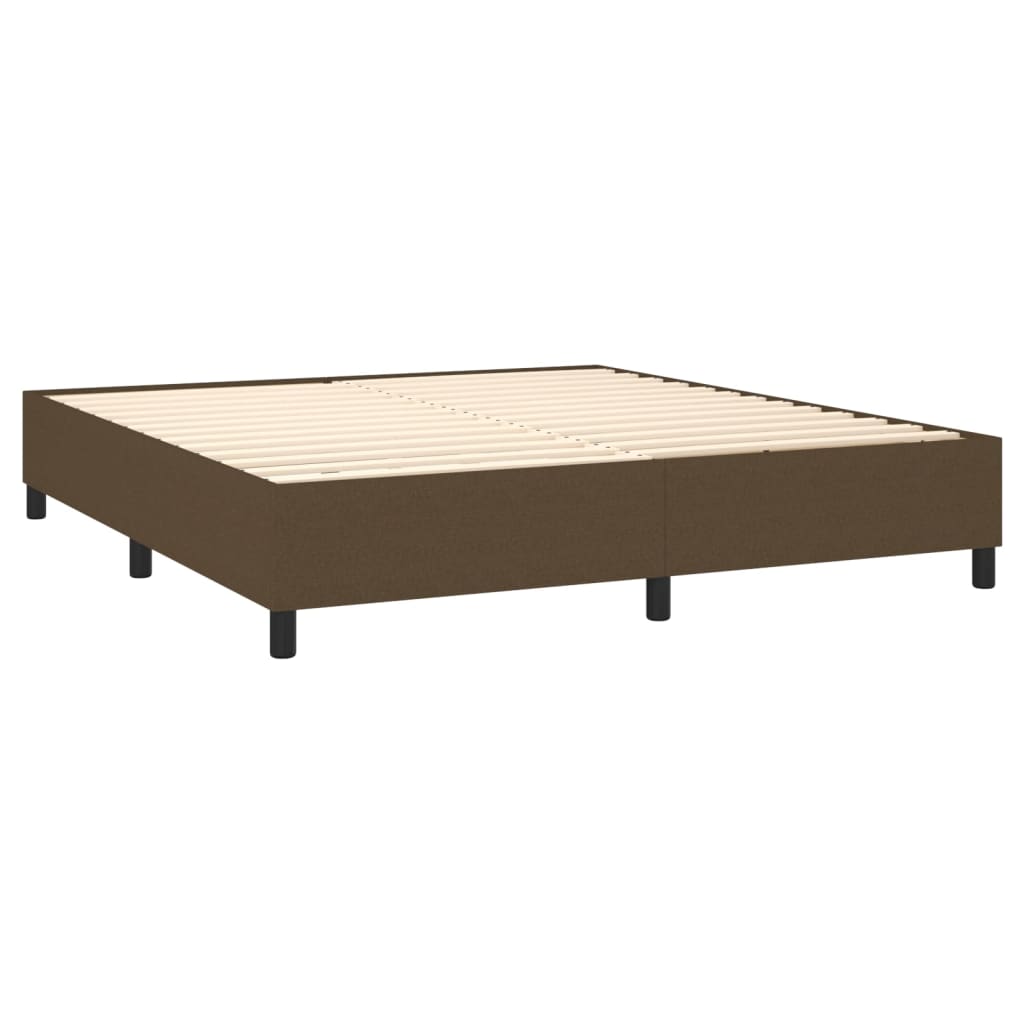 atsperu gulta ar matraci, tumši brūns, 180x200 cm, audums