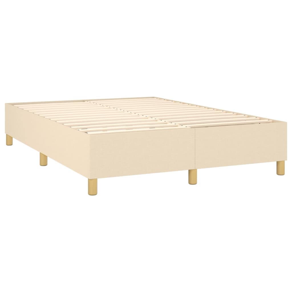 atsperu gulta ar matraci, krēmkrāsas, 140x200 cm, audums
