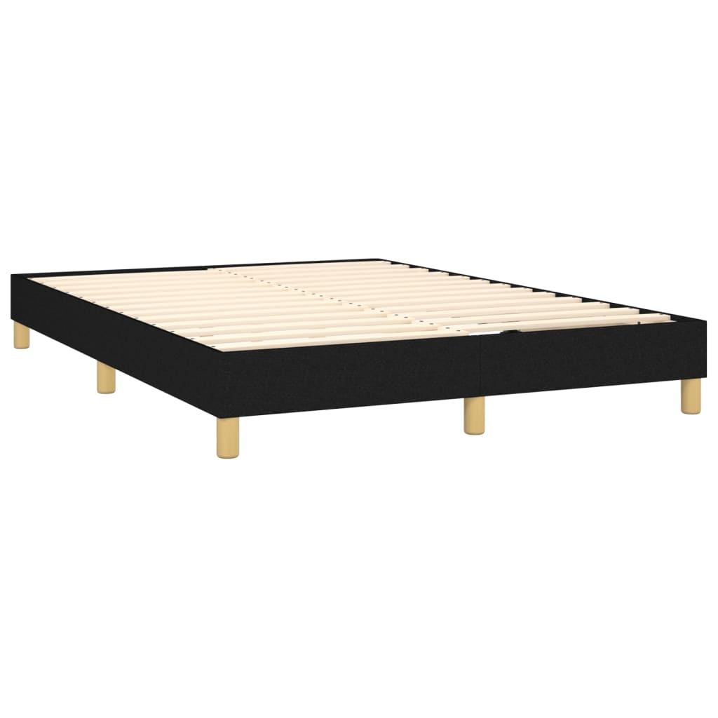 atsperu gulta ar matraci, melna audums, 140x190 cm