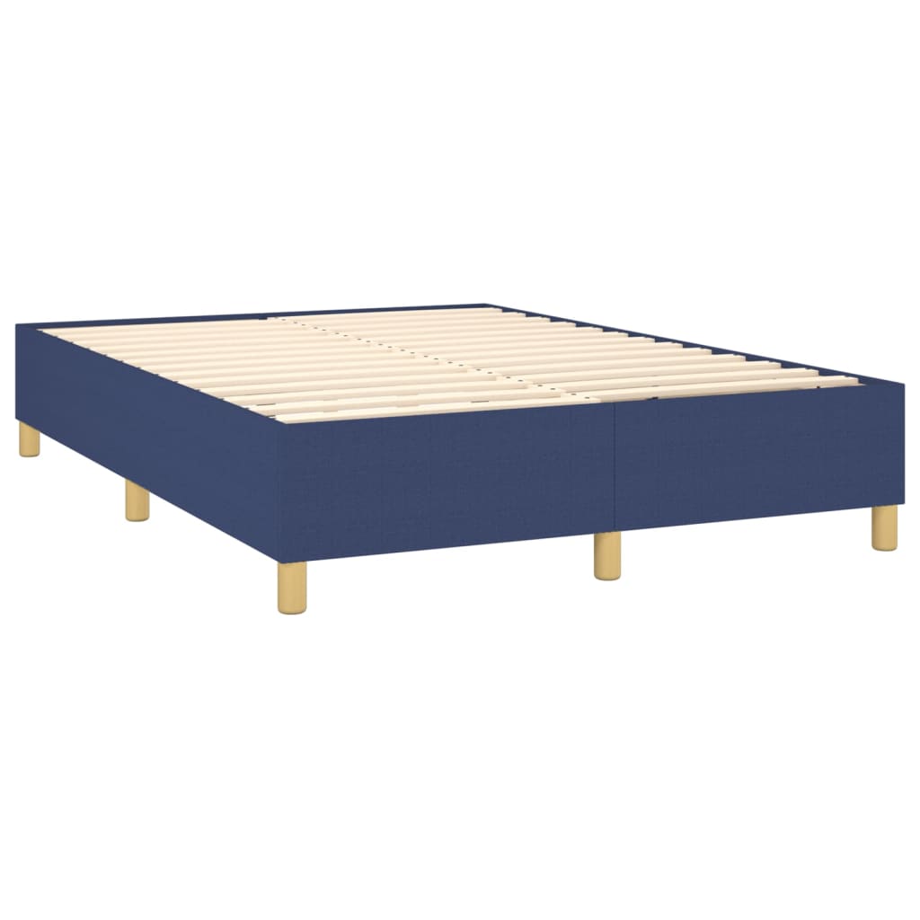 atsperu gulta ar matraci, zils audums, 140x190 cm