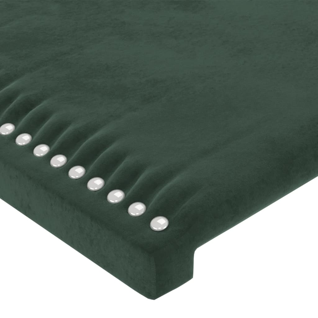 gultas rāmis ar galvgali, tumši zaļš samts, 140x190 cm