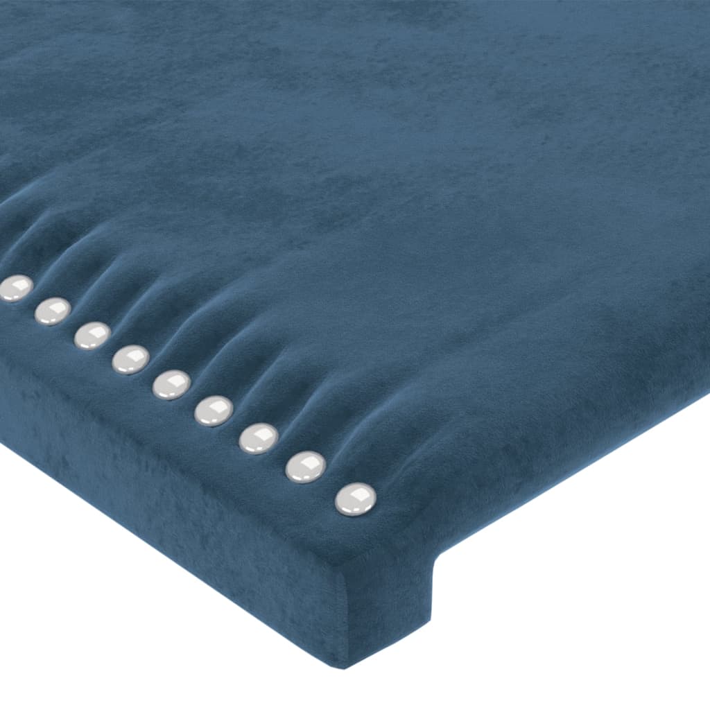 gultas rāmis ar galvgali, tumši zils samts, 140x190 cm