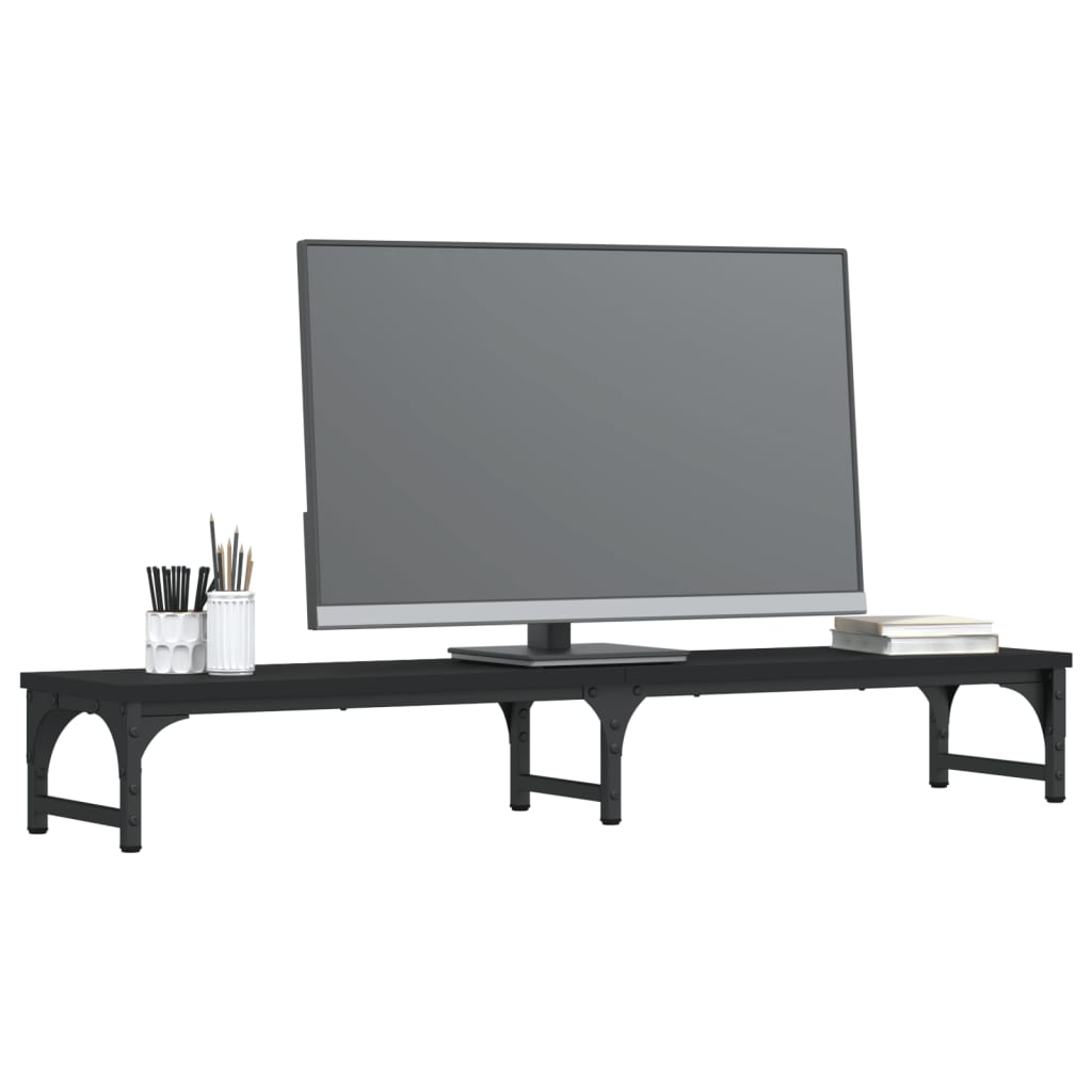 monitora paliktnis, melns, 105x23x15,5 cm, inženierijas koks