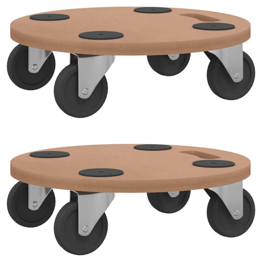 furniture trolley, 2 pcs., round, engineered wood