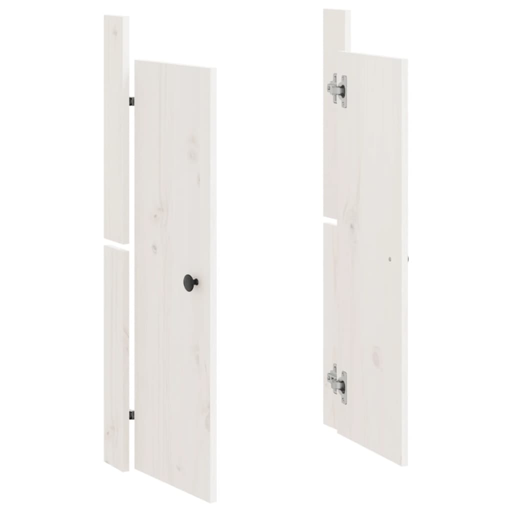 outdoor kitchen door, white, 2 pcs., 50x9x82 cm, pine wood