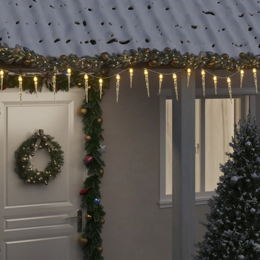 Ziemassvētku lampiņas lāsteku formā, 100 LED, 10 m, PVC, akrils