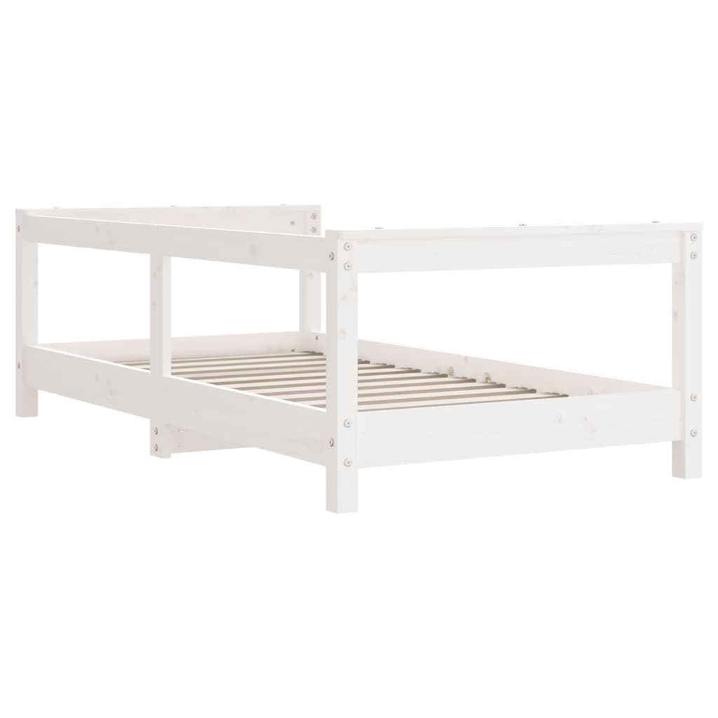 bērnu gultas rāmis, priedes masīvkoks, 70x140 cm, balts
