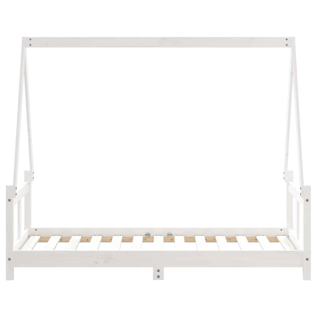 bērnu gultas rāmis, balts, 80x160 cm, priedes masīvkoks