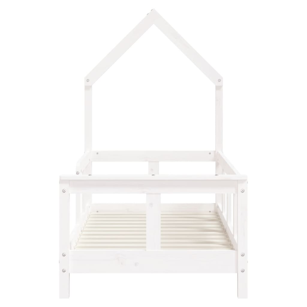 bērnu gultas rāmis, priedes masīvkoks, 70x140 cm, balts