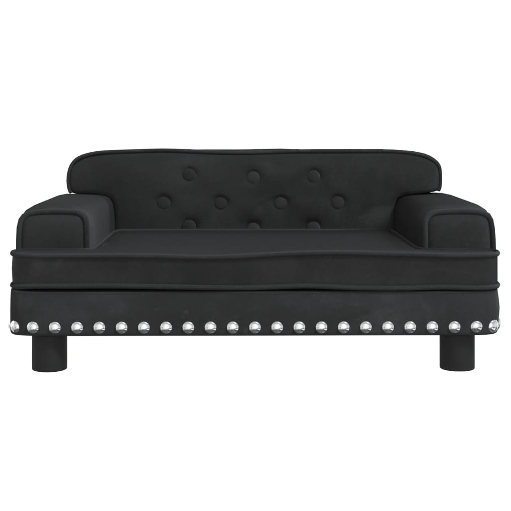 bērnu dīvāns, melna, 70x45x30 cm, samts