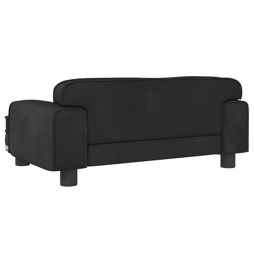 bērnu dīvāns, melna, 70x45x30 cm, samts