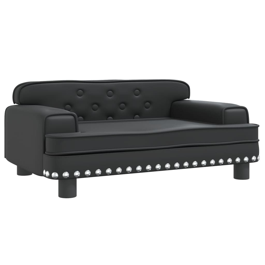 bērnu dīvāns, melns, 70x45x30 cm, mākslīgā āda