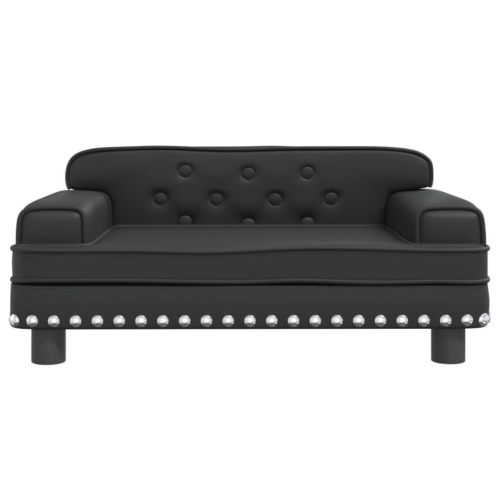 bērnu dīvāns, melns, 70x45x30 cm, mākslīgā āda