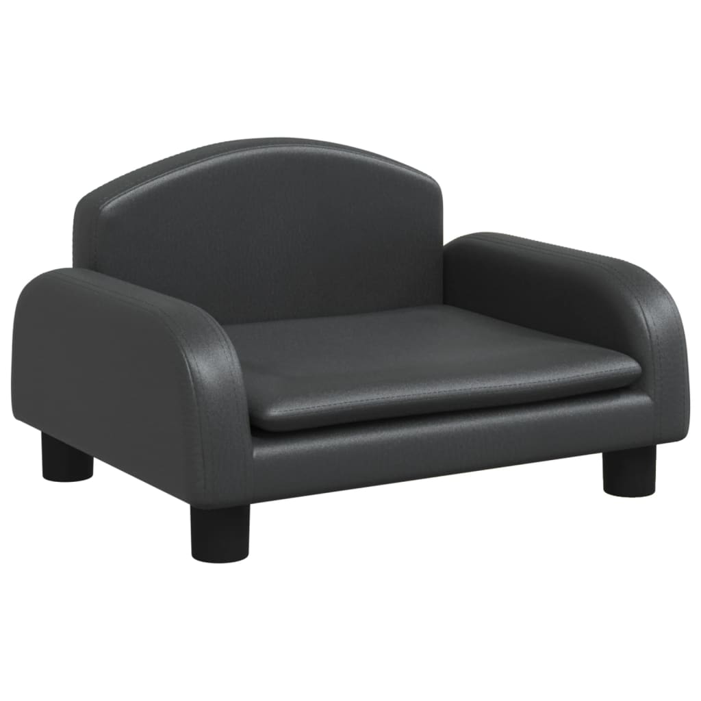 bērnu dīvāns, melns, 50x40x30 cm, mākslīgā āda