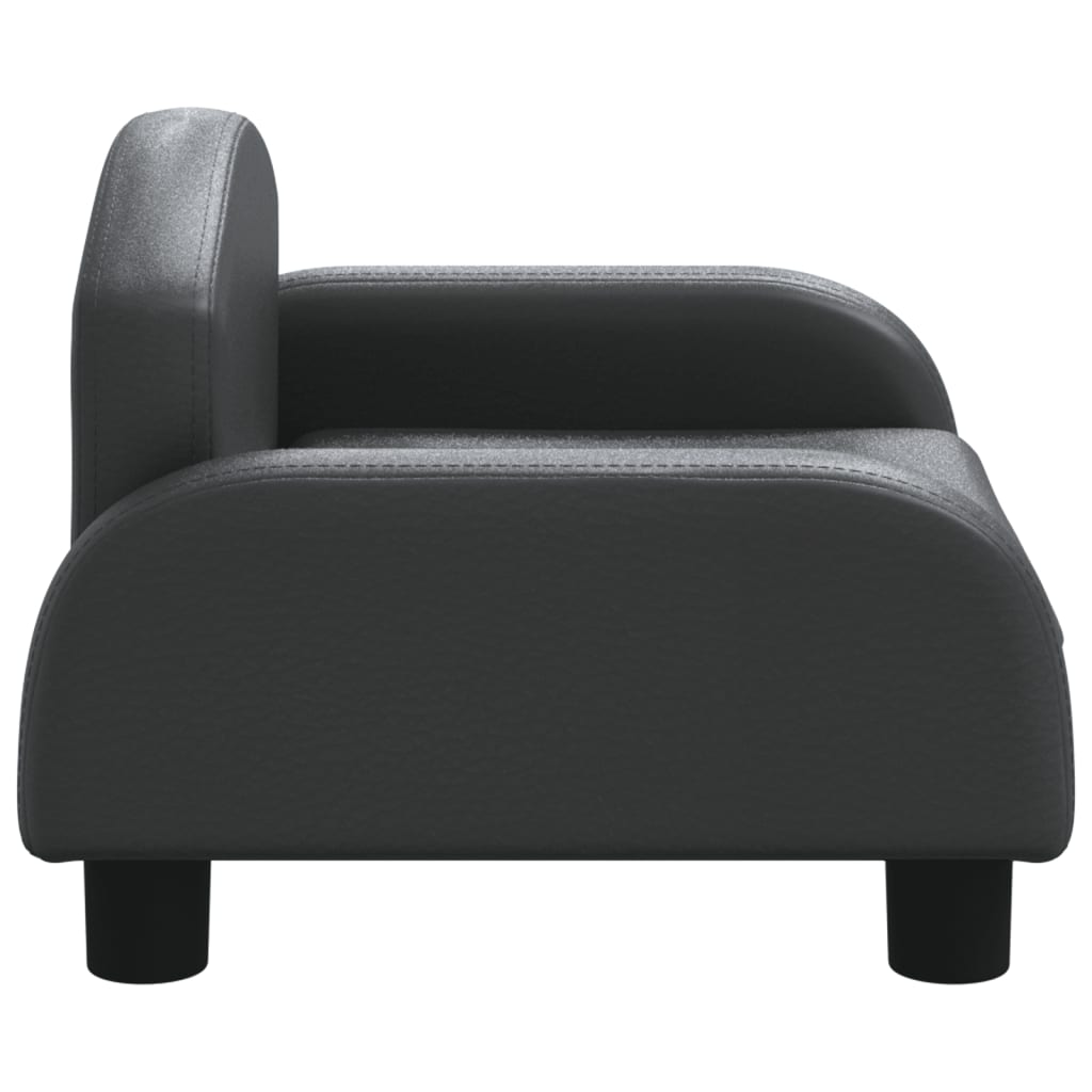 bērnu dīvāns, melns, 50x40x30 cm, mākslīgā āda