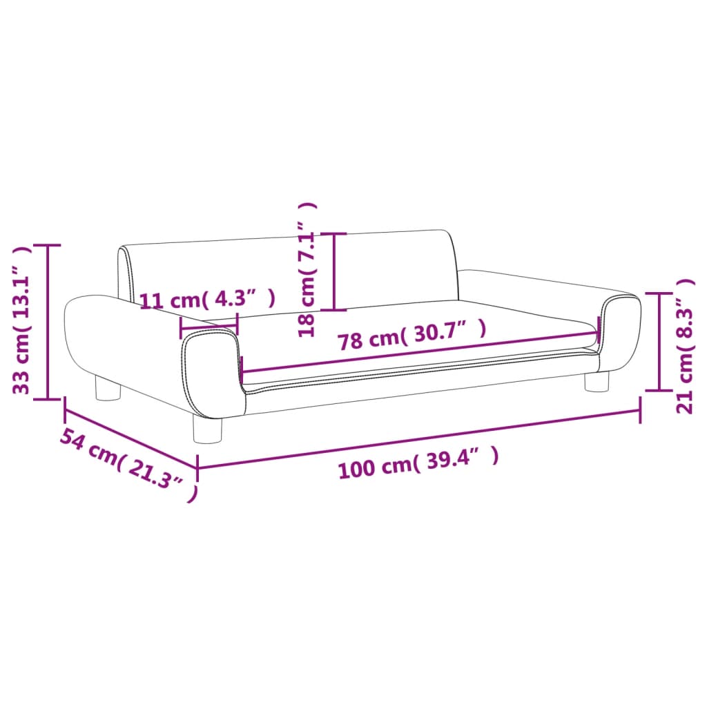 bērnu dīvāns, gaiši pelēks, 100x54x33 cm, samts