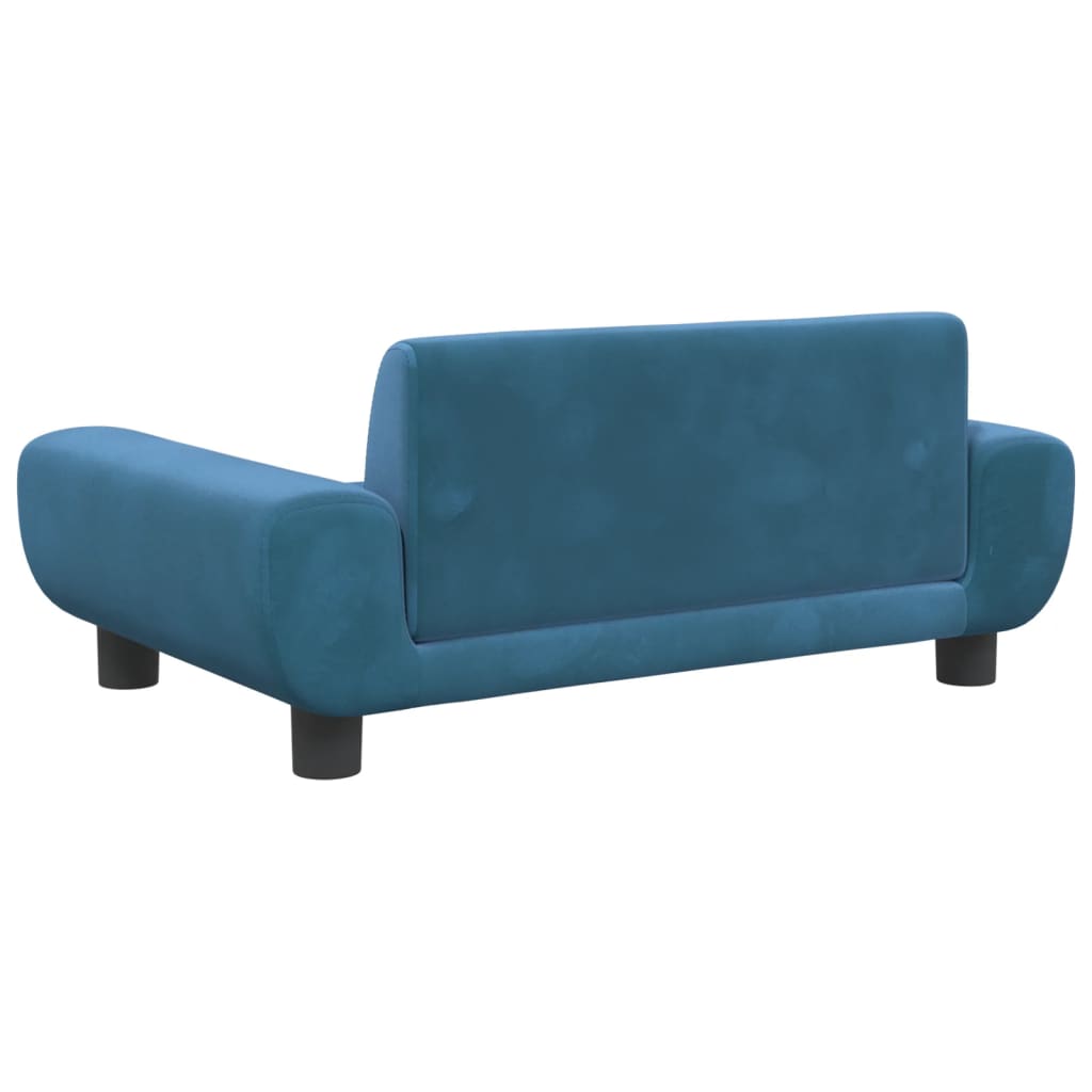 bērnu dīvāns, zils, 70x45x33 cm, samts