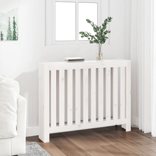 radiator cover, white, 108.5x19x84 cm, solid pine wood