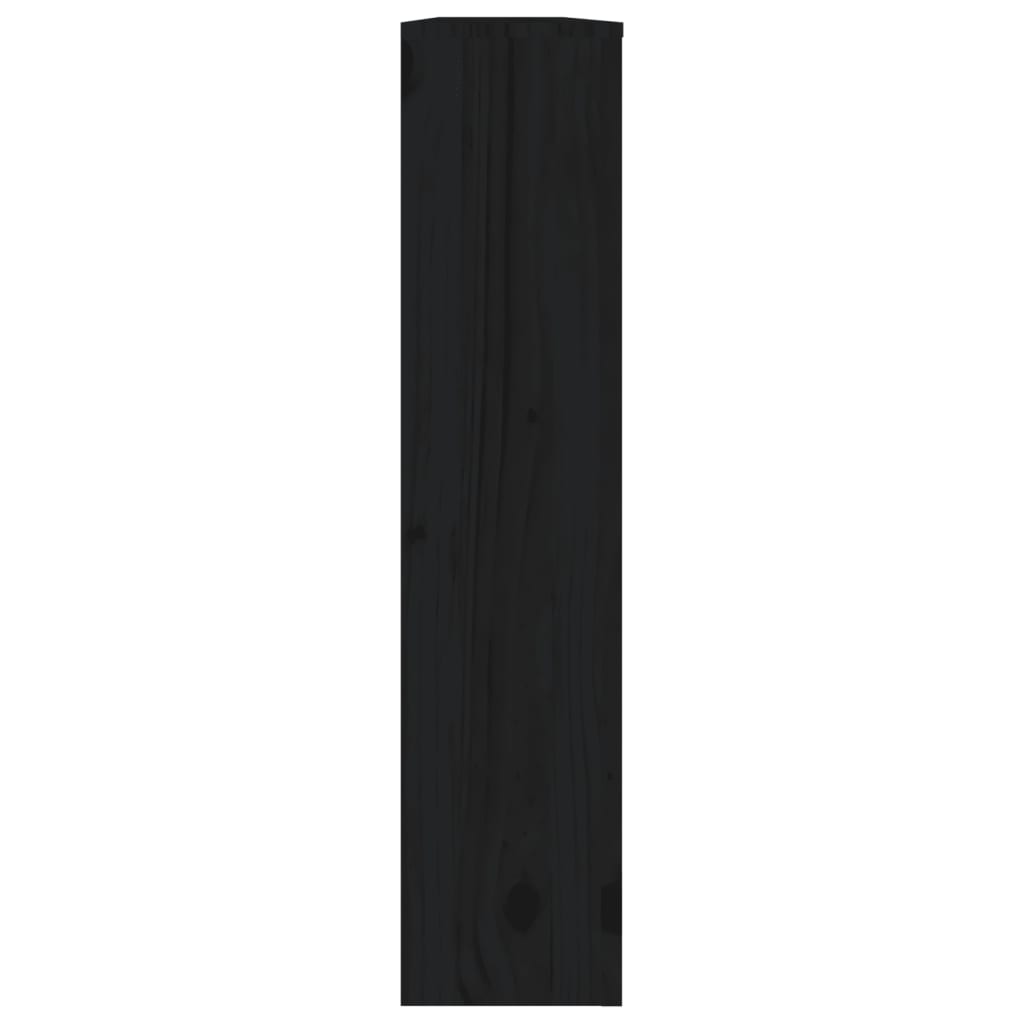 radiator cover, black, 169x19x84 cm, solid pine wood