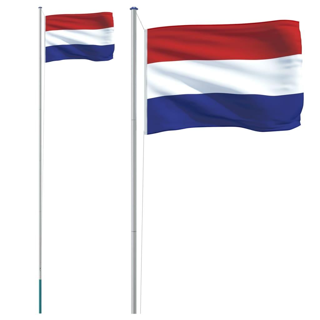 Nīderlandes karogs un masts, 6,23 m, alumīnijs - amshop.lv