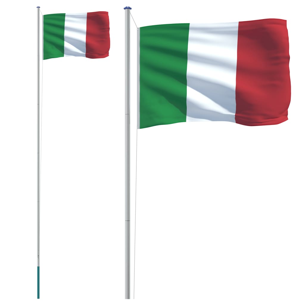 Itālijas karogs un masts, 6,23 m, alumīnijs