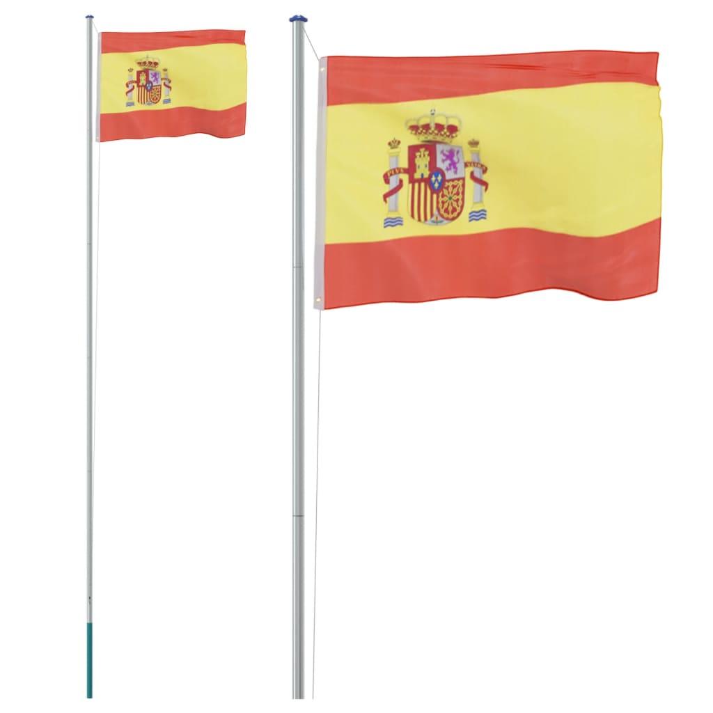 Spānijas karogs un masts, 6,23 m, alumīnijs - amshop.lv